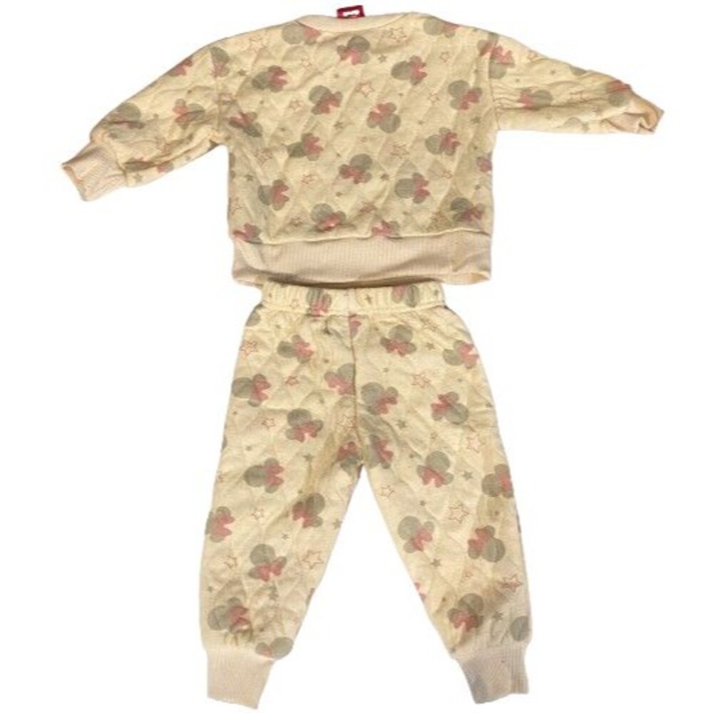 Disneys Jr Minnie Baby Sweatshirt Sweatpants Outfit Size 12 Mths Quilted Cuffed